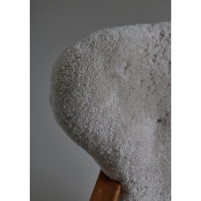 Danish Modern Lounge Chair in Oak and Sheepskin, Denmark, 1940s For Sale - Image 16 of 18
