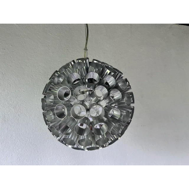 Space Age Aluminum Pendant Light, 1970s For Sale - Image 9 of 11