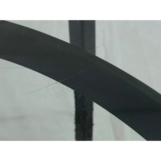 Vintage Brutalist Dining Table With Glass Top and Sculptural Textured Metal Base For Sale - Image 14 of 18