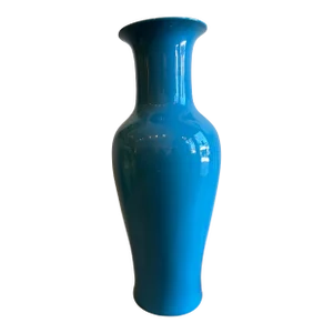 1970s Large Blue Glazed Terracotta Jardiniere