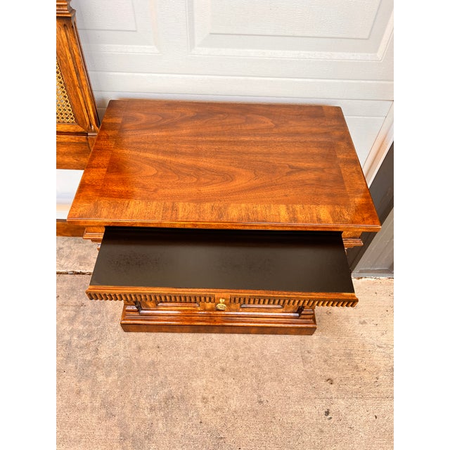 Drexel Heritage Cameo Classics King Bedroom Set, 4 Pieces, Cane & Burlwood, Vintage 1970s For Sale - Image 9 of 15
