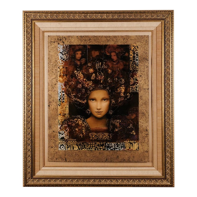 2002 Csaba Markus "Pannonia" Artist Hand Signed & Embellished Serigraph Limited Edition 13/225 Framed, Matted and Embellished For Sale
