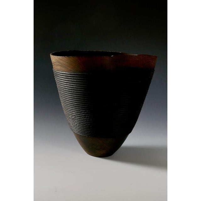 Green Rope Bowl in Evergreen Oak and Oxides Wood by Yann Marot For Sale - Image 8 of 10