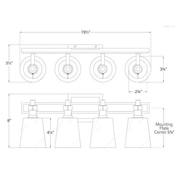 Modern Thomas O'Brien for Visual Comfort Signature Bryant Four-Light Bath Sconce in Bronze & Hand-Rubbed Antique Brass with White Glass For Sale - Image 3 of 3