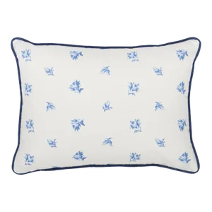 Schumacher Margie Floral Pillow 16" x 12" in Porcelain