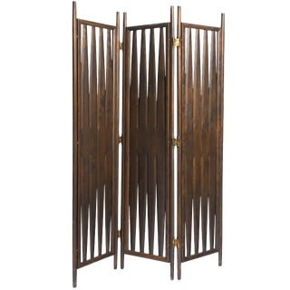 Midcentury Walnut Screen For Sale