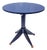 Postmodern Navy Blue Lacquered Wood Pedestal Side Table, 1980s For Sale