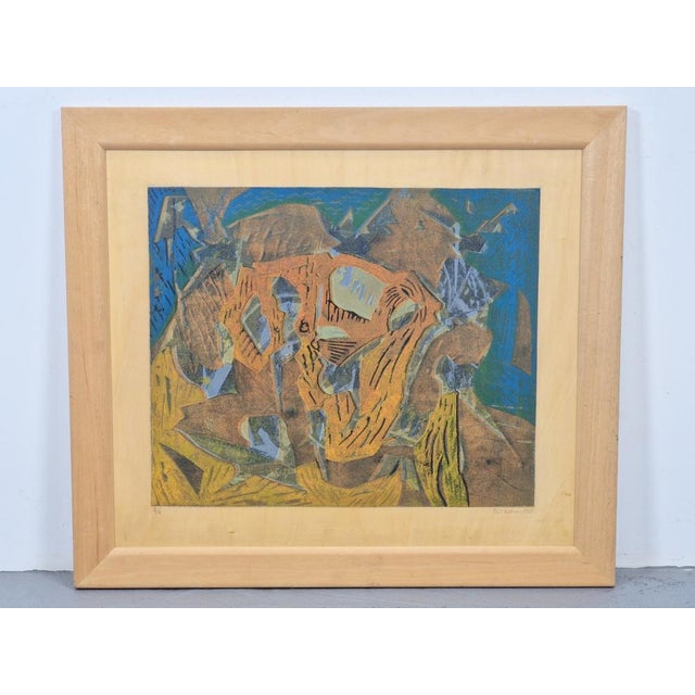 Modern surrealist composition piet koenen silkscreen art modern surrealist composition graphic silkscreen on canvas piet...