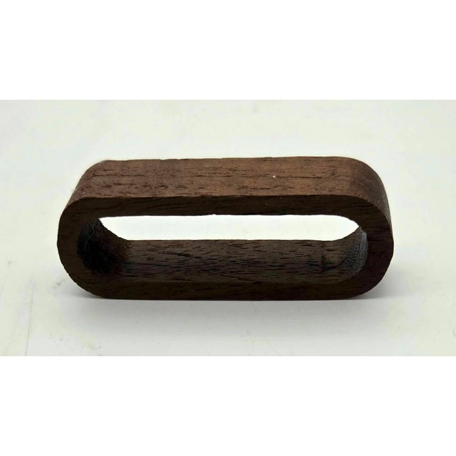 Mid-Century Modern 1960s Danish Modern Teak Wood Napkin Rings, Set of 4 For Sale - Image 3 of 9