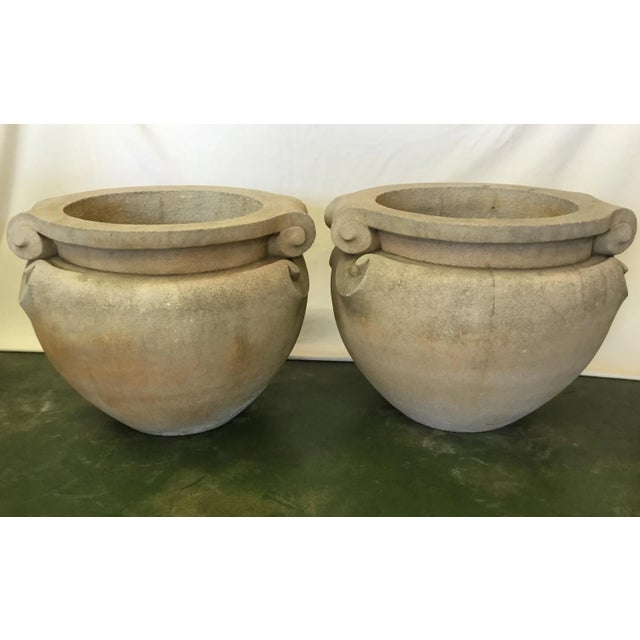 1970s Vintage Concrete Planters - a Pair For Sale - Image 13 of 13