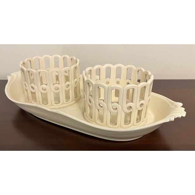 Antique 18th Century French Creamware Cruet Bottle Stand For Sale In New York - Image 6 of 13