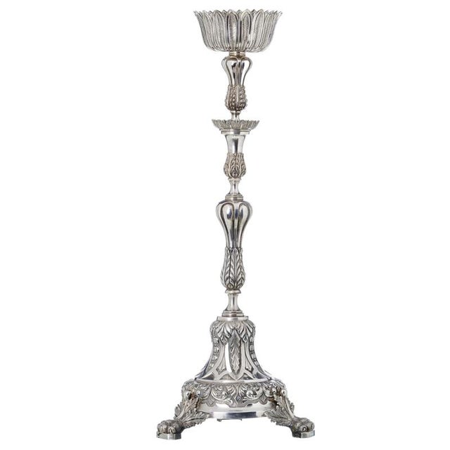 Portuguese Silver Torch Holder, 19th Century For Sale - Image 5 of 6