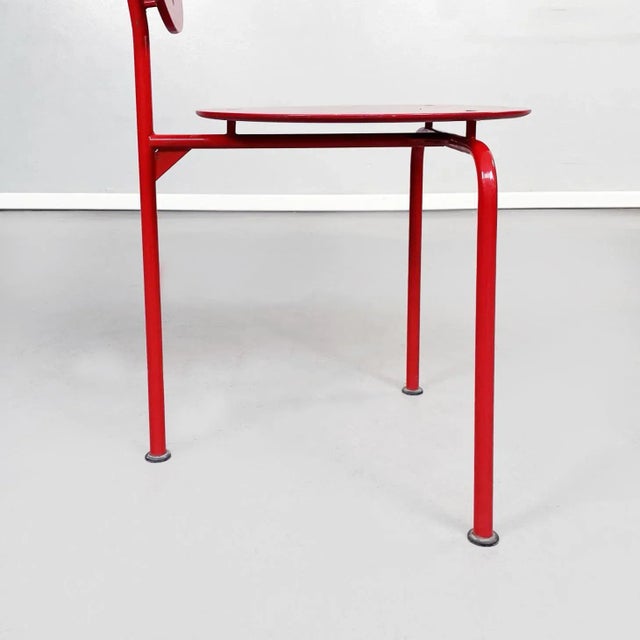 Mid-Century Italian Red Wood and Metal Alien Chair by Forcolini for Alias, 1980s For Sale - Image 14 of 18