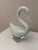 Elegant vintage Murano art glass swan sculpture in a soft pale celadon / seafoam tone with delicate white striations...