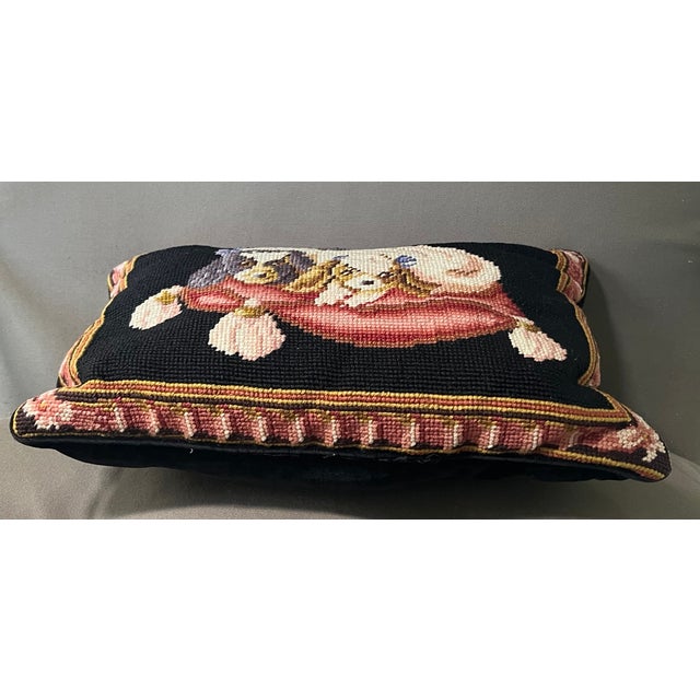 Needlepoint Dog Pillow of King Charles Spaniels For Sale In New York - Image 6 of 10