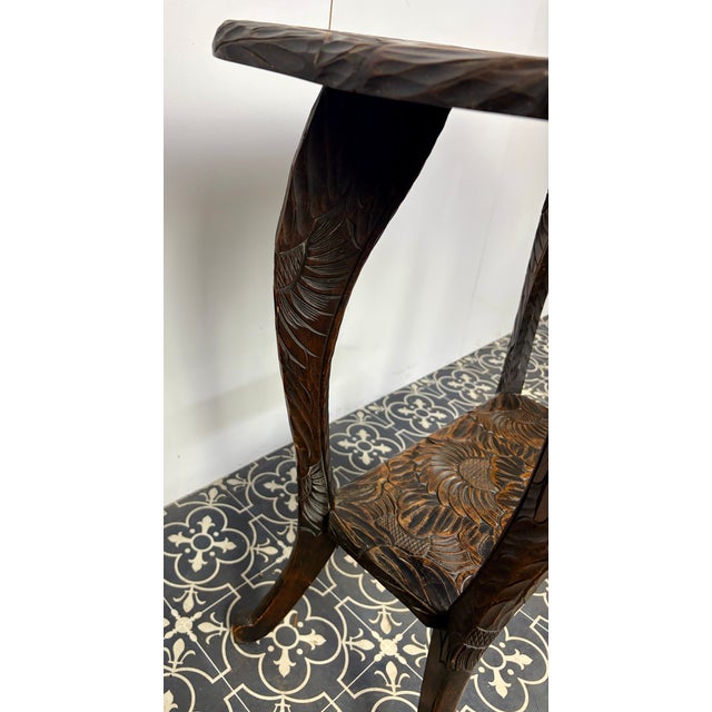 Wood Japanese Two Tier Side Table from Liberty and Co, 1900s For Sale - Image 7 of 18