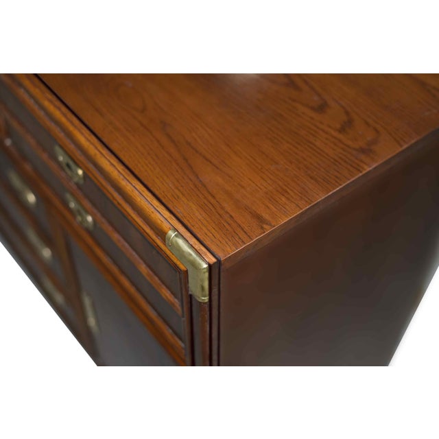 1970s Campaign Style 6 Drawer Sideboard by Lexington Furniture For Sale - Image 10 of 12