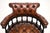 Wood Antique Leather Swivel Captains Desk Chair, 1950s For Sale - Image 7 of 11