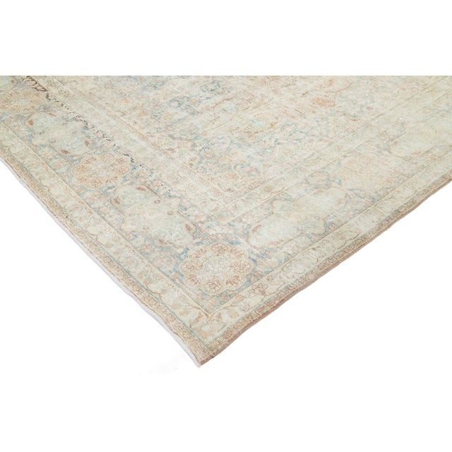 Textile Blue Antique Persian Tabriz Wool Rug With Allover Design From the 1900s For Sale - Image 7 of 11