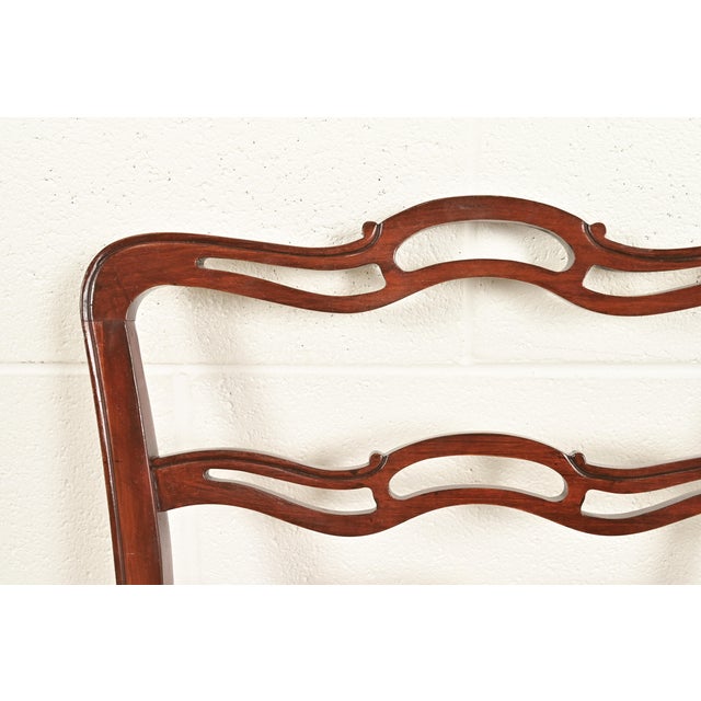 Baker Furniture Style Georgian Carved Mahogany Side Chairs or Dining Chairs, Pair For Sale In South Bend - Image 6 of 13