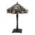 Arts & Crafts Leaded Stained Glass Table Lamp, Stylized Grape & Leaf, Early 20th Century For Sale