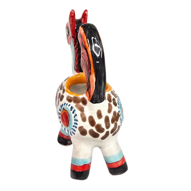 Burnt Orange Vintage De Simone Italian Ceramic Horse Figurine Planter - Mid Century Pottery For Sale - Image 8 of 12