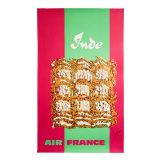 1968 Original Air France Poster, Inde (India) For Sale