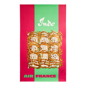 1968 Original Air France Poster, Inde (India)