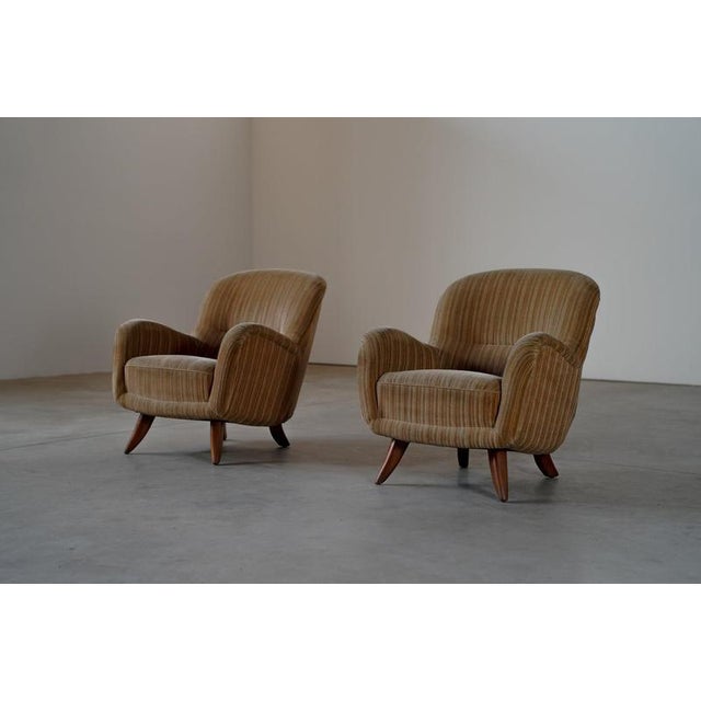 Pair of Danish Lounge Chairs, Denmark, 1940s For Sale - Image 4 of 16