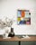Blue Christiane Corcelle "Friday Night Swing" Mixed Media on Cradled Board, Small Colorful Abstract Painting in Blue, Orange and Pink, 2025 For Sale - Image 8 of 8
