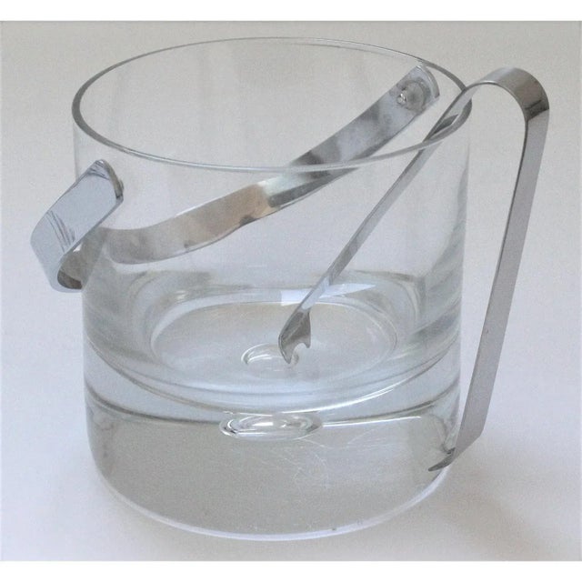 Personal 5" Ice Bucket and Tongs 1970s Italian Crystal and Chrome For Sale - Image 12 of 13