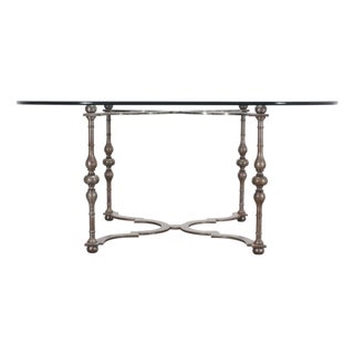 Formations Iron and Glass Baroque-Style Dining Center Table For Sale