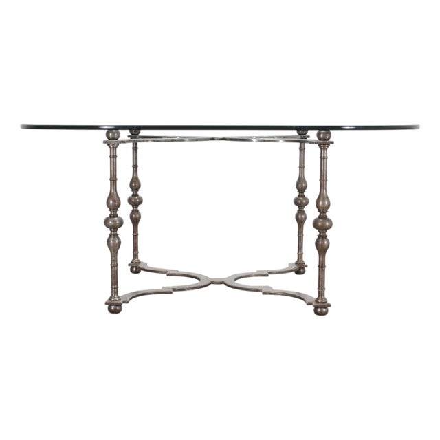 Formations Iron and Glass Baroque-Style Dining Center Table For Sale