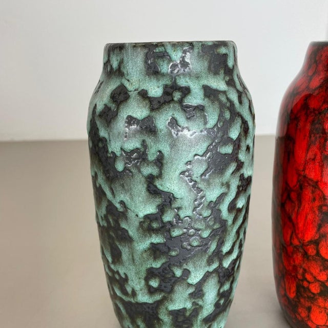 Super Color Crusty Fat Lava Vases from Scheurich, Germany, 1970s, Set of 2 For Sale - Image 9 of 18
