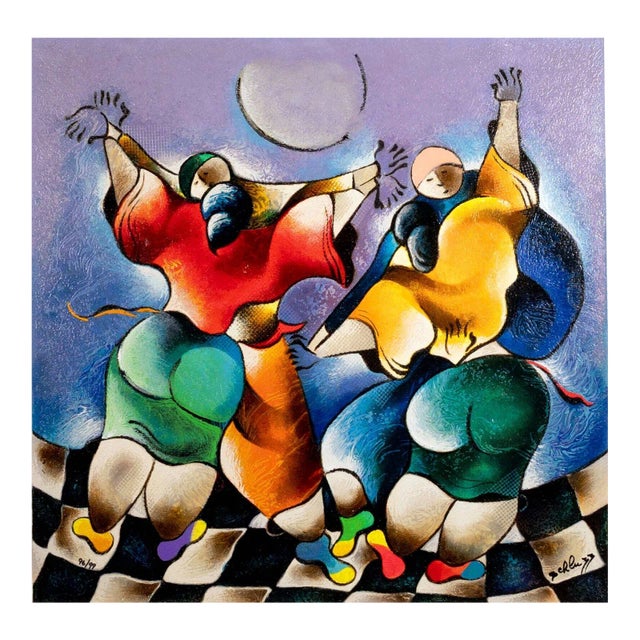 David Schluss Midnight Tango Signed Embellished Serigraph Canvas 96/99 Unframed For Sale