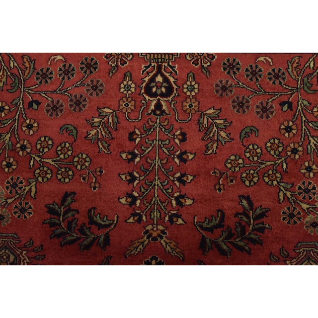 Fine Sarouk Rug 4’1” X 6′ Pink Wool Traditional Hand-Knotted Oriental Carpet For Sale - Image 9 of 13