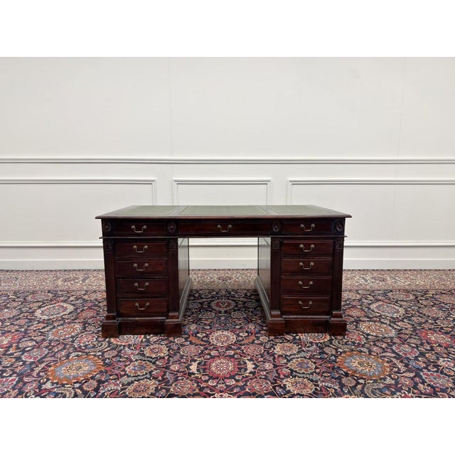 English Teak Chesterfield Desk For Sale - Image 3 of 18