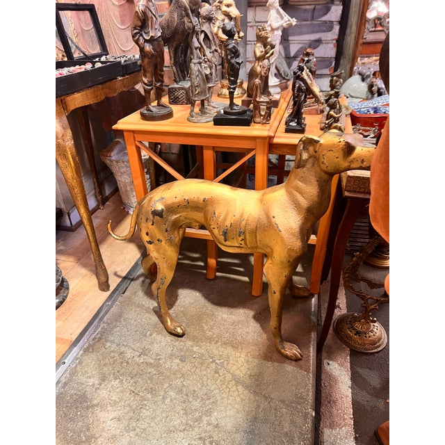 Vintage Pair Hollywood Regency MCM Whippet Greyhound Statues 21” T X 24”w Ea For Sale - Image 11 of 11