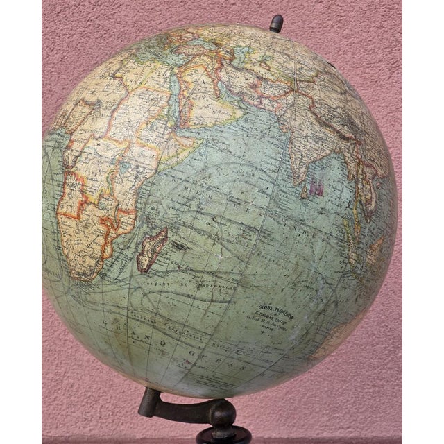 Blue French Terrestrial Globe from G. Thomas, 1890 For Sale - Image 8 of 14