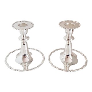 Antique Sterling Silver Candlesticks from Elkington & Co., London, 1905, Set of 2 For Sale