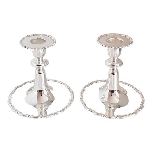 Antique Sterling Silver Candlesticks from Elkington & Co., London, 1905, Set of 2 For Sale