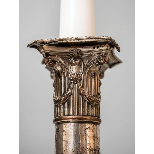Goldenrod Antique Neoclassical Candlesticks, Set of 2 For Sale - Image 8 of 9