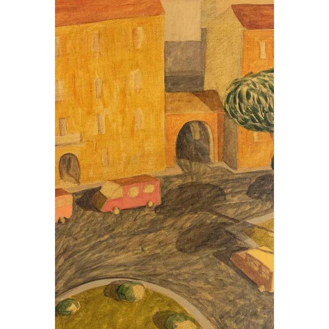 Modern Alberto Gallerati, Maybe a Car was Missing, Oil on Canvas, 1970s For Sale - Image 3 of 5