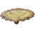 Unique antique Americana ashtray accent, showcasing a meticulously hand-hammered solid brass with elaborate coin...