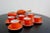 Red Coffee Set by János Török for Zsolnay Porcelain Manufactory, 1960s, Set of 16 For Sale - Image 8 of 8