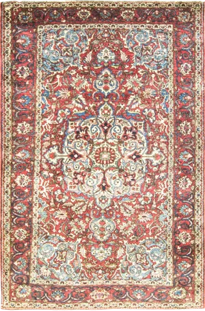 19th Century Antique Persian Bakhtiari Rug-4'6" X 6'10"