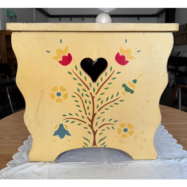 Mid-Century Modern 20th C Reproduction Hand Painted Scandinavian Blanket Chest For Sale - Image 3 of 8