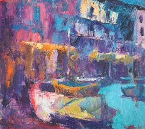 2004, Storefronts, Contemporary Impressionist, Iris Giclee, Artist Randy Moberg