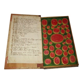 Intaglio Wax Book With Julius Caesar 1800 Hundreds For Sale