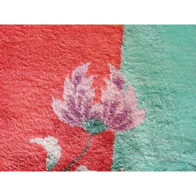 Antique Art Deco Chinese Oriental Rug-8'8" X 11'4" For Sale - Image 10 of 11